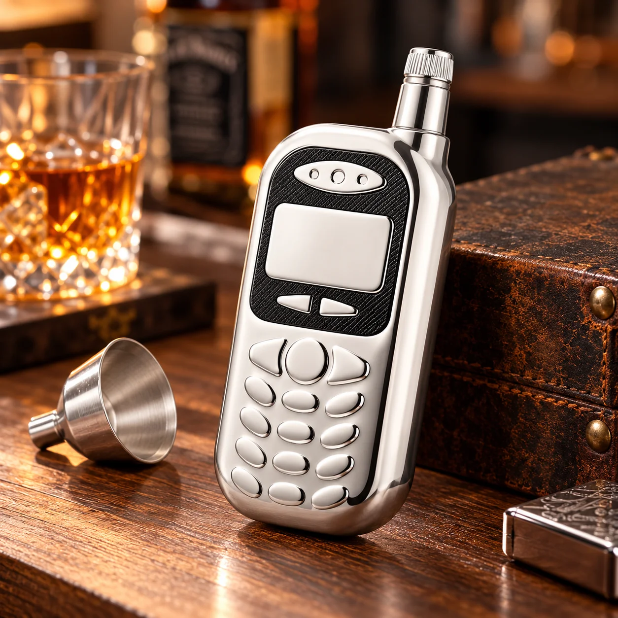 3oz Stainless Steel Vintage Ce - Vintage Collectible Liquor Bottles 评论和价格