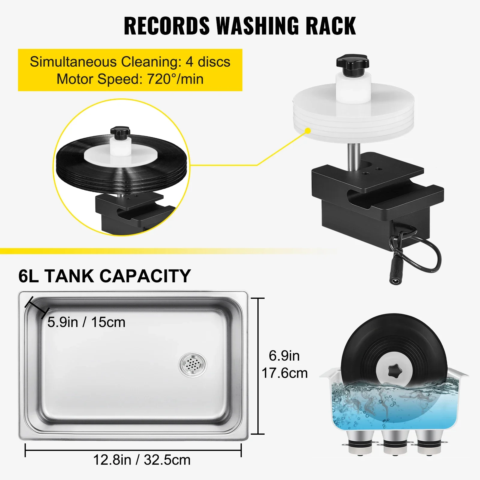 SIHAO 6L Ultrasonic Vinyl Reco - Vinyl Record Cleaner 评论和价格