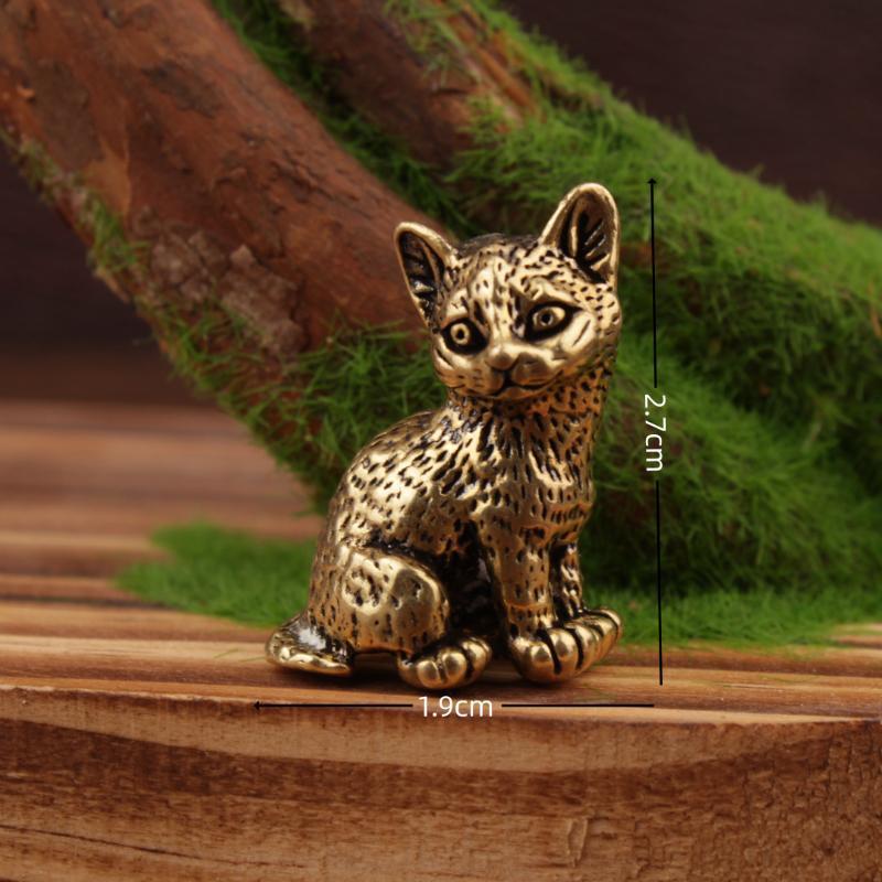 Small Brass Cat Figurine With  - Vintage Collectibles Store 评论和价格