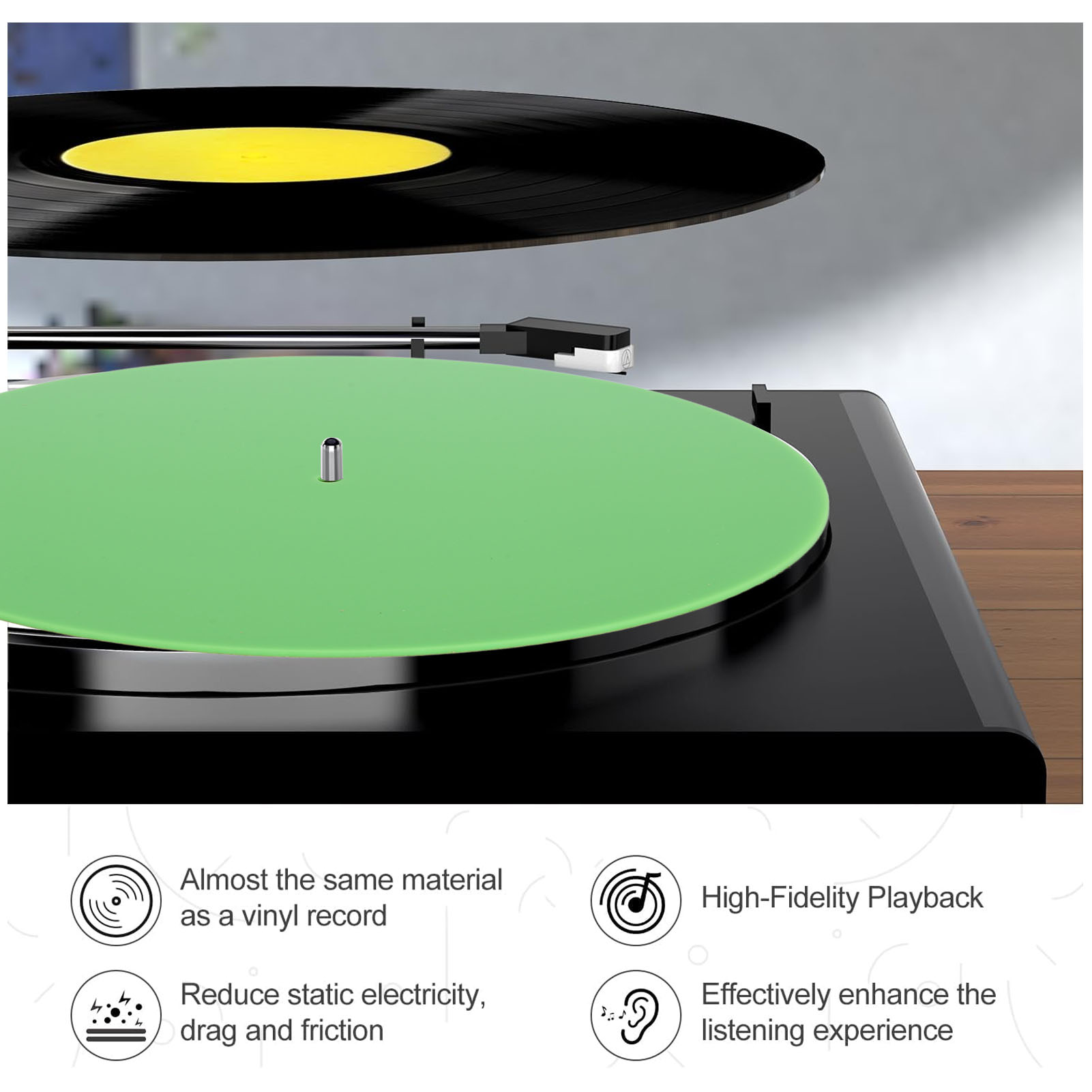 Record Platter Slipmat Acrylic - Vinyl Record Cleaner 评论和价格