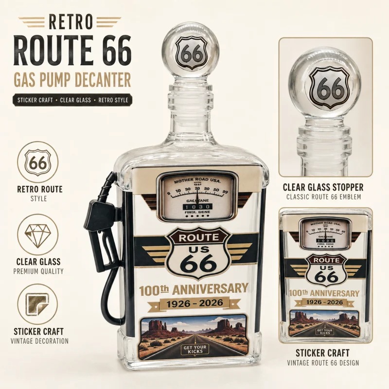 US Route 66 Glass Whiskey Deca - Vintage Collectible Liquor Bottles 评论和价格