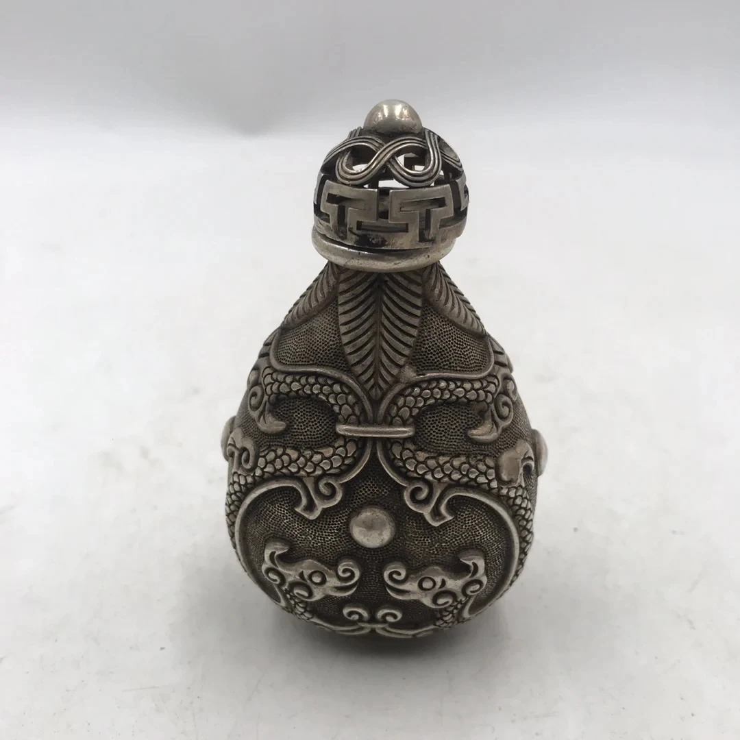 Chinese White Bronze Snuff Bot - Vintage Collectible Bottles 评论和价格