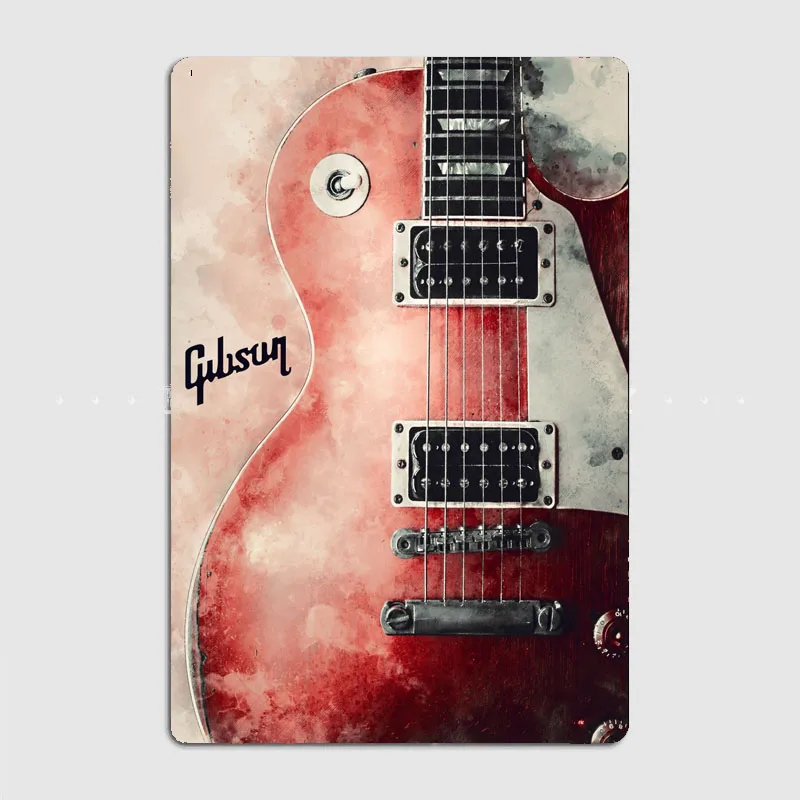 HD Tin Sign Gibson Electric Gu - Vintage Collectible Plates 评论和价格