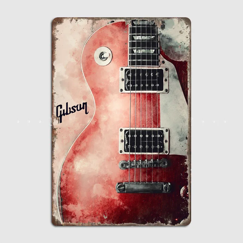 HD Tin Sign Gibson Electric Gu - Vintage Collectible Plates 评论和价格