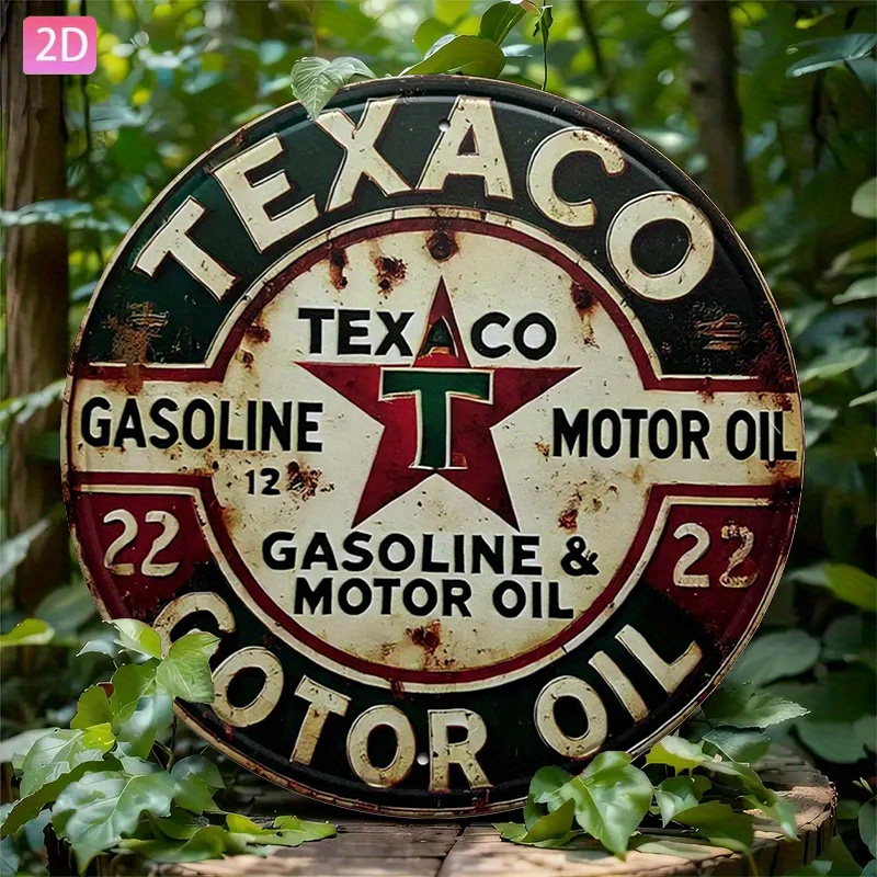 Vintage Texaco Oil Metal Sign— - Vintage Collectible Plates 评论和价格